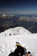 Coborarea de pe Mont Blanc.